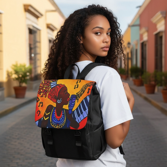 Vibrant Music-Inspired Unisex Shoulder Backpack - Stylish & Functional