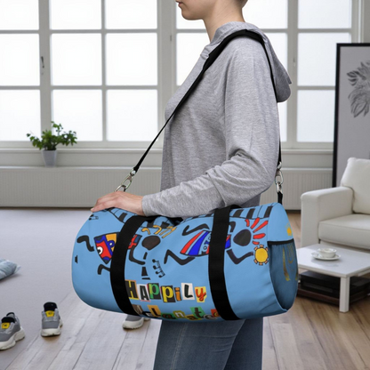 Afro Music Cartoon Piano Art Handcrafted Duffel Bag - Musician Gift, Travel Bag