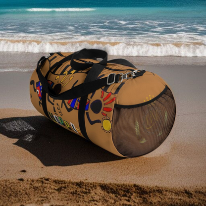 Afro Music Cartoon Piano Art Handcrafted Duffel Bag - Musician Gift, Travel Bag