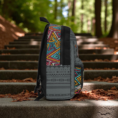 Afro Music Backpack, Music Lover Bag, Cartoon Print Rucksack, Ethnic Design