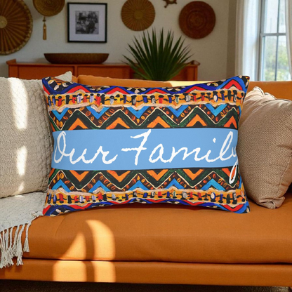 Tribal-Inspired Handcrafted Lumbar Pillow, Boho- Chic designed, Stylish Sofa Accessory