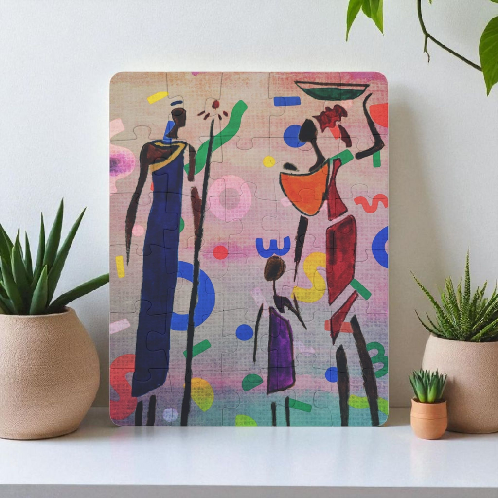 Kids' 30-Piece Puzzle - Colorful Cultural Artwork for Learning and Fun Printify