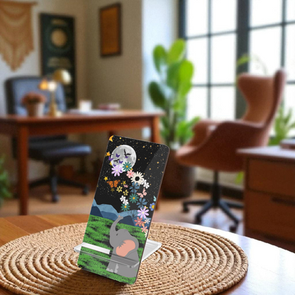 Elephant Floral Celestial Smartphone Stand - Aesthetic Mobile Display for Home or Office