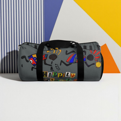 Afro Music Cartoon Piano Art Handcrafted Duffel Bag - Musician Gift, Travel Bag, Music Lover Gym Bag