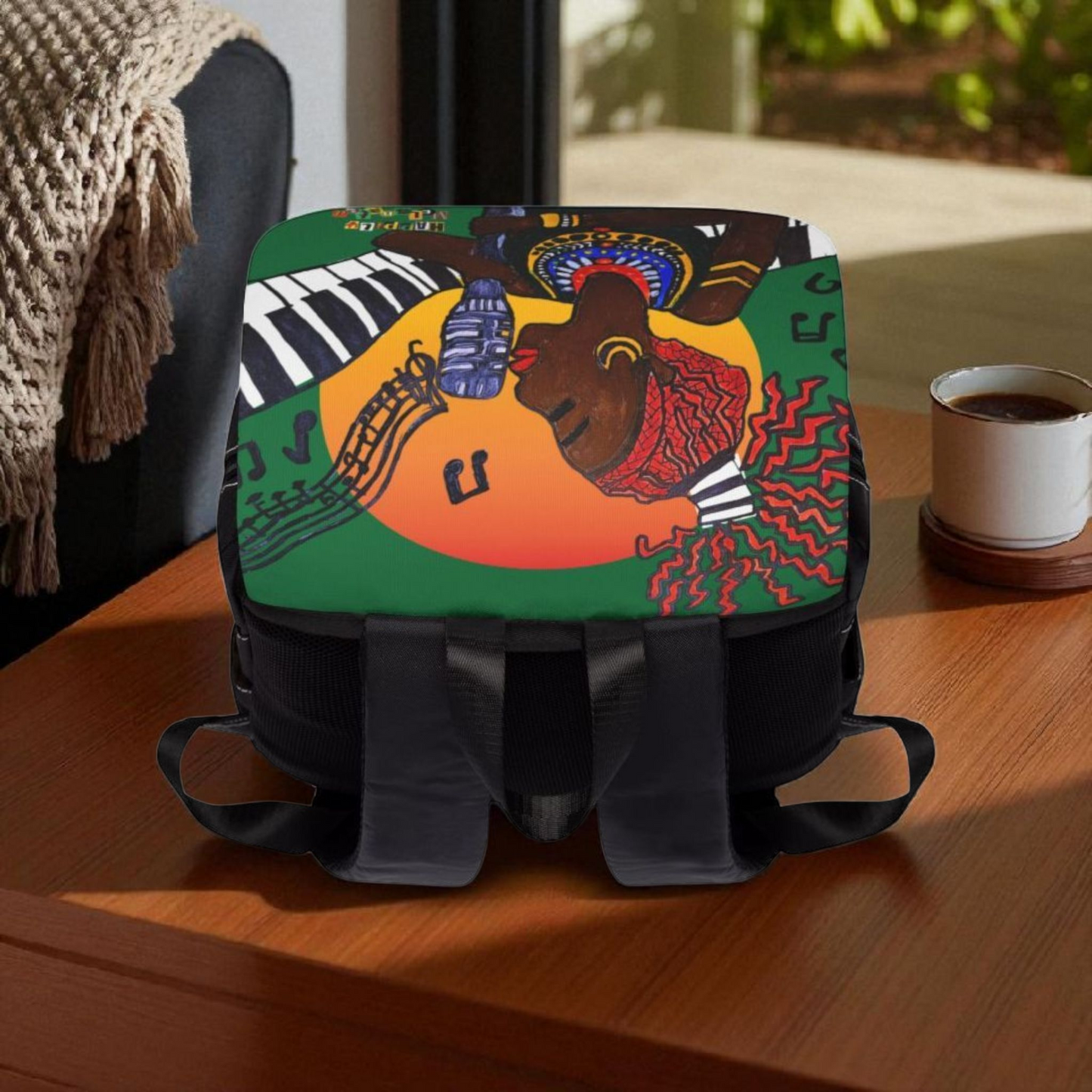 Jazz Singer, Music-Inspired Unisex Shoulder Backpack - Stylish & Functional