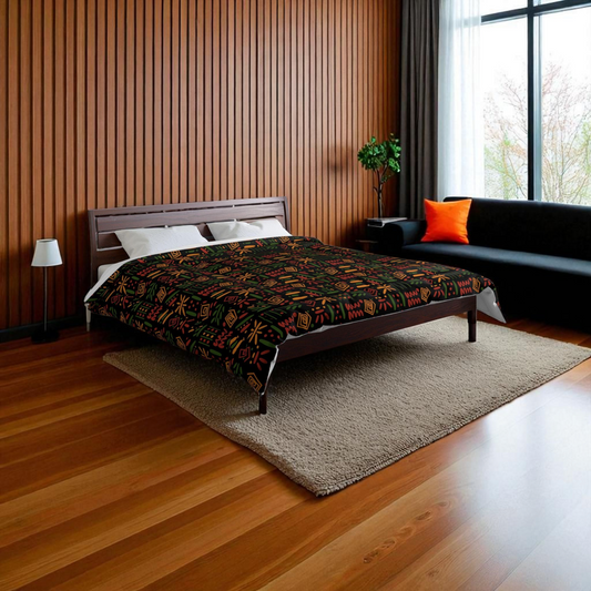 Boho Comforter, Aztec Pattern Bedding, Cozy Home Decor, Tribal Print Duvet Cover