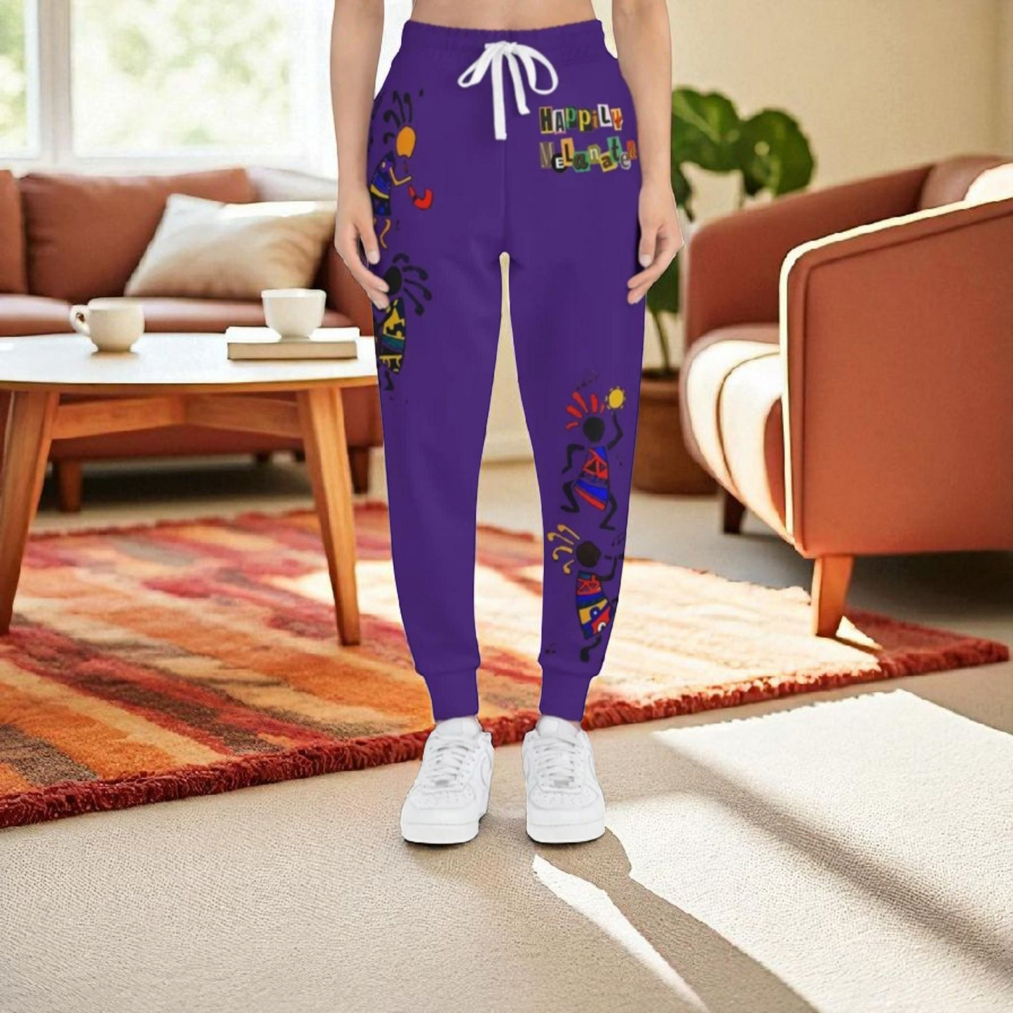 Afro Music Graphic Art Unisex Athletic Joggers, Running Leggings, Dance Pants