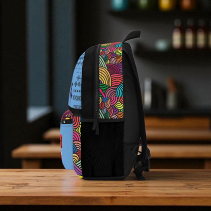 Colorful Tribal Dance Backpack, Ethnic Music Festival Bag, Boho Rucksack
