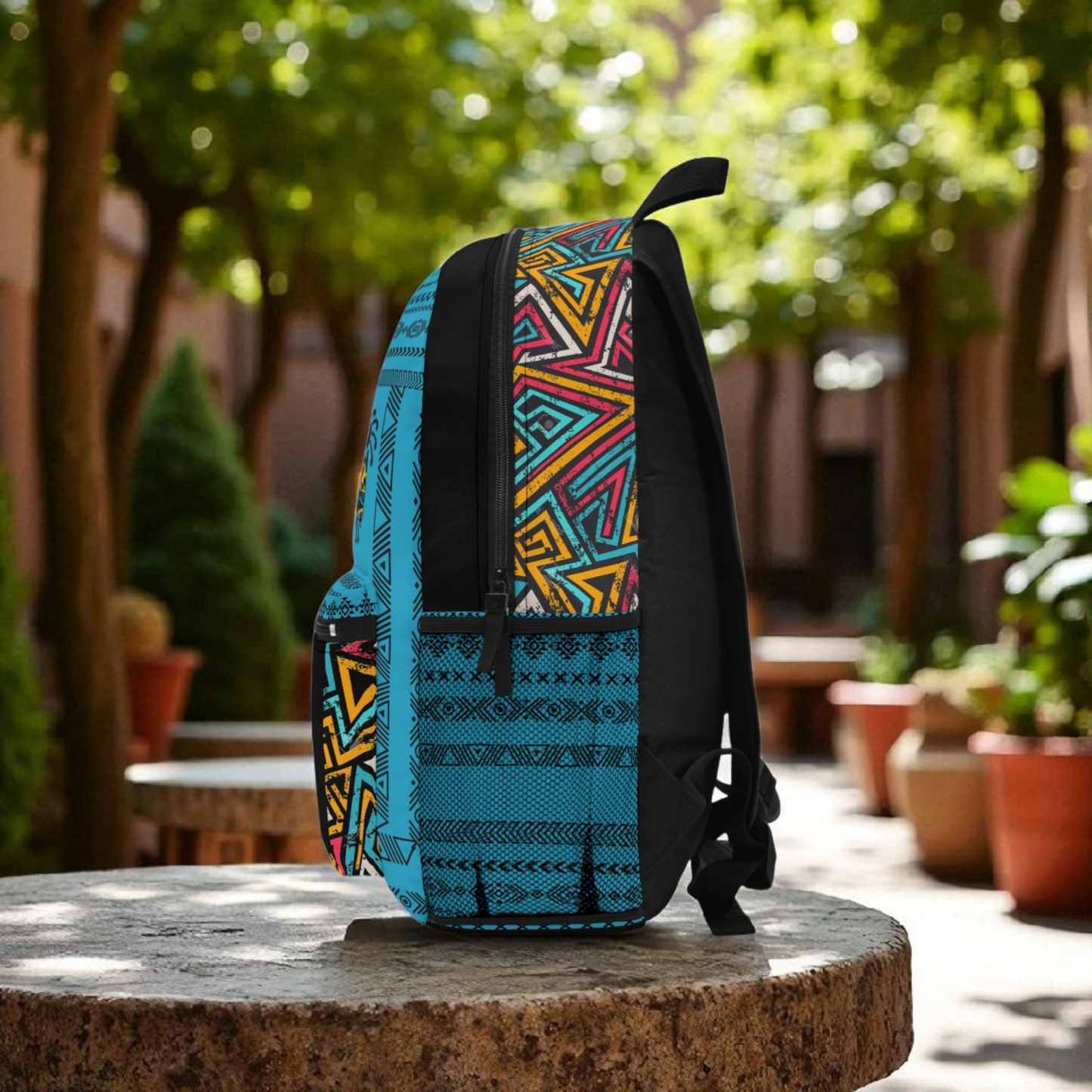 Boho Afro Music Backpack, Music Lover Bag, Cartoon Print Rucksack