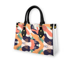 Women's Tote Bag Featuring a vibrant, Patterned Design and Black Handles. Yoycol