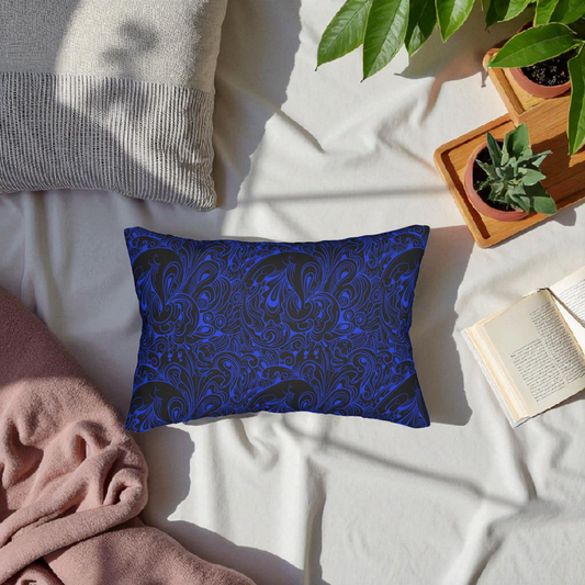 Floral Spun Polyester Pillow, Home Decor Cushion, Botanical Lumbar Throw