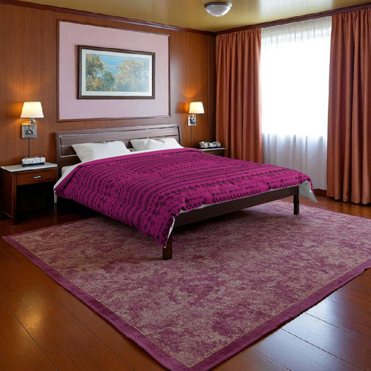 Afro Geometric Comforter, Cozy Blanket for Home Decor, Boho Style Bedding