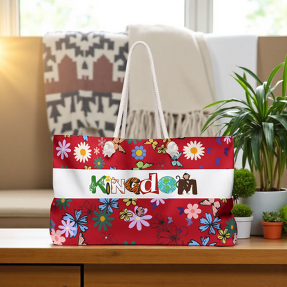 Vibrant Floral Kingdom Weekender Bag - Perfect for Travel & Beach