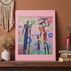 African Family Doodle Wall Art - Hand Drawn Tribal Decor, Ethnic Artwork for Art Lovers Teespring