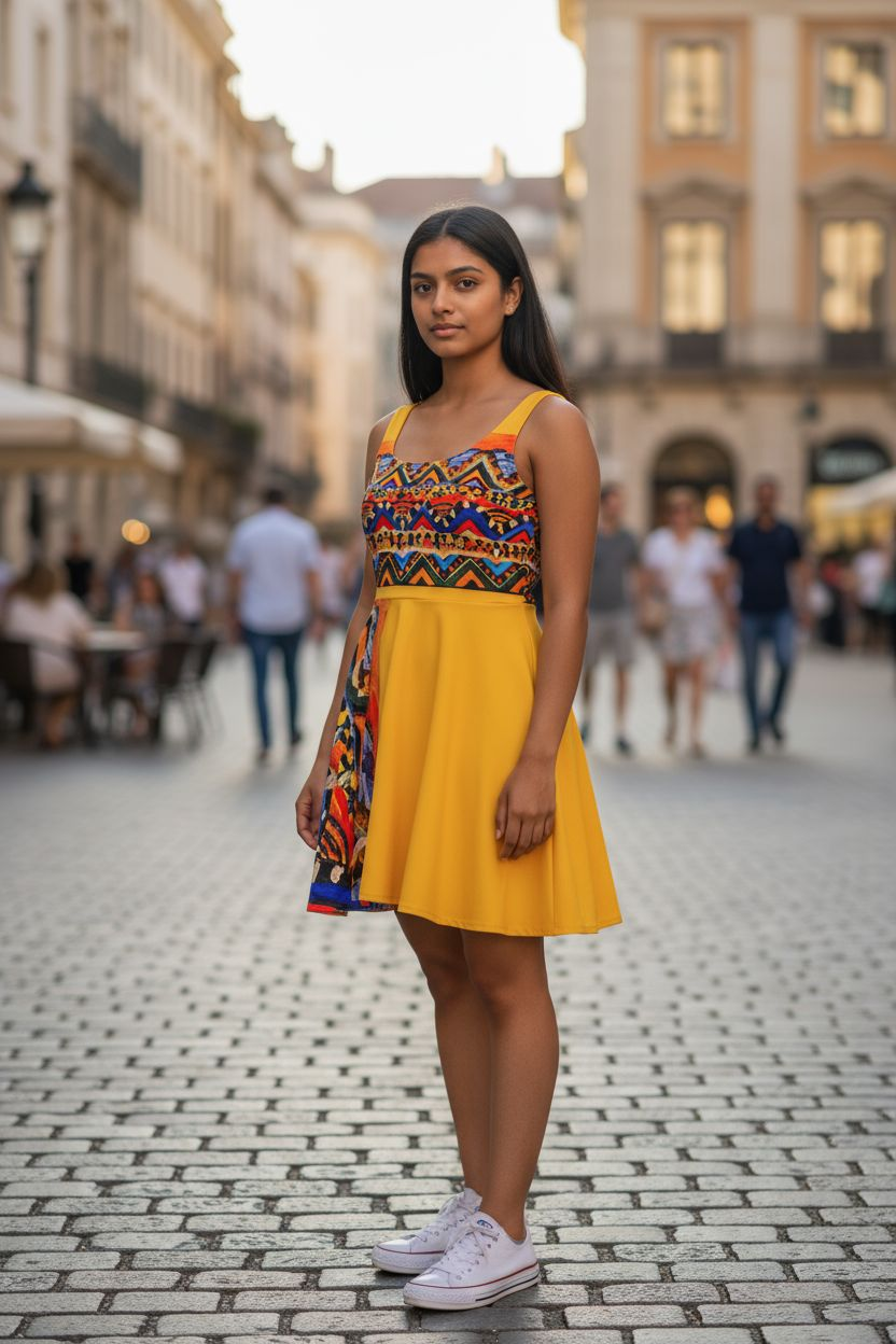 Handcrafted Tribal Textile Women's Skater Dress - Unique & Versatile Fashion for Everyday Wear