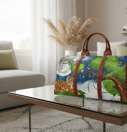 Wildlife Waterproof Travel Bag - Artistic Tiger Design for Adventurers