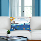 Ocean Adventure Lumbar Pillow - Nautical Marine Decor for Home Printify