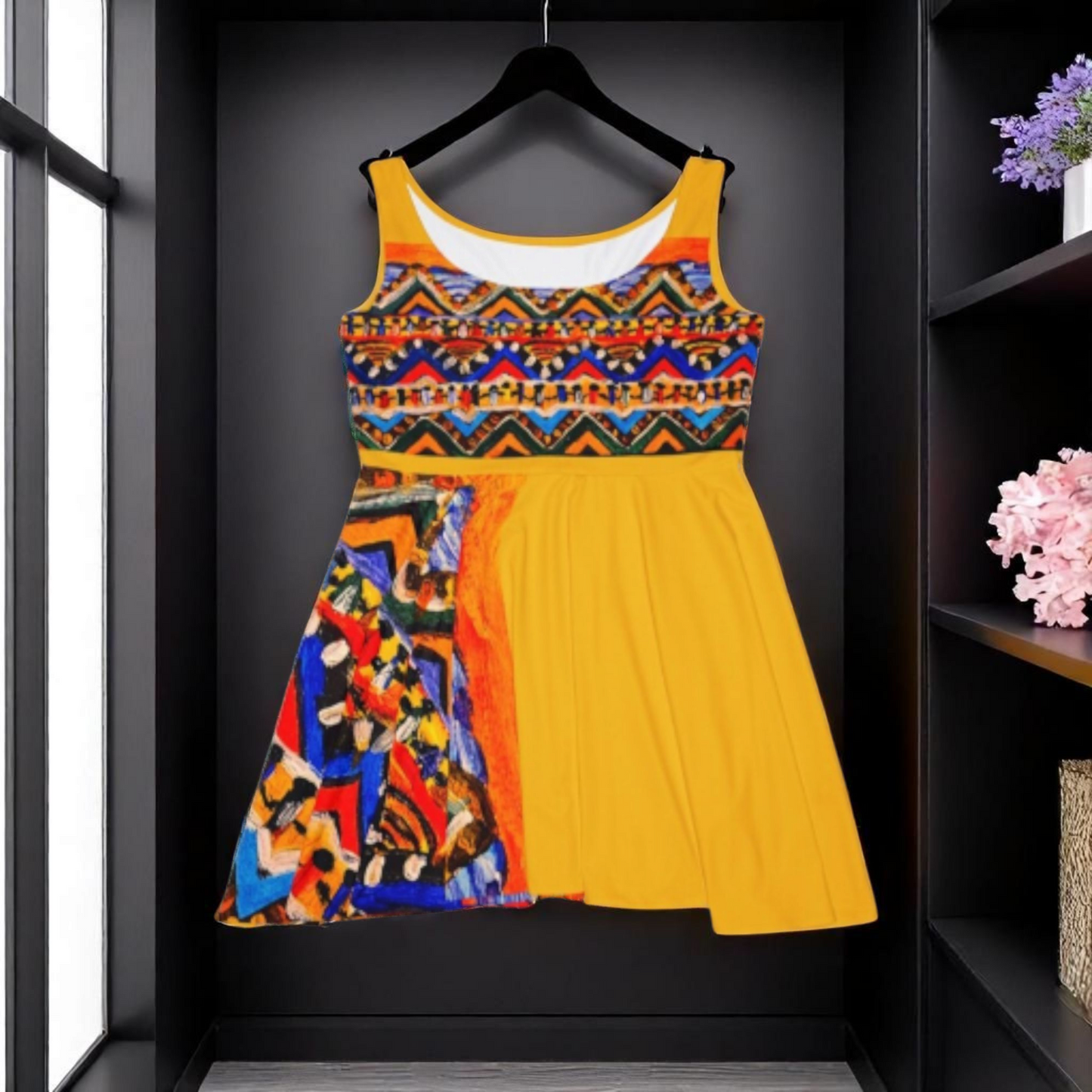 Handcrafted Tribal Textile Women's Skater Dress - Unique & Versatile Fashion for Everyday Wear