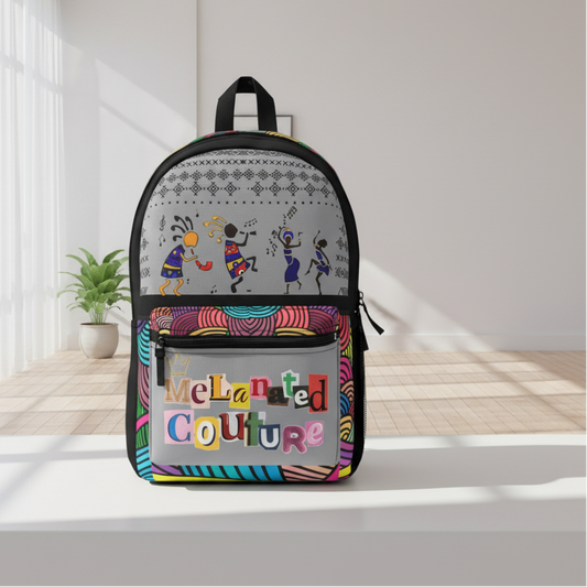 Stylish Tribal Dance Backpack, Ethnic Music Festival Bag, Boho Rucksack, Aztec Design