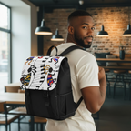 Artistic Music Design Backpack - Handcrafted, Spacious Oxford Canvas Bag Printify