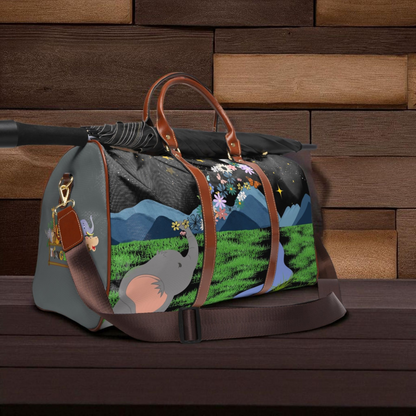 Elephant Adventure Waterproof Travel Bag - Nature-Inspired Design for Eco-Friendly Travelers
