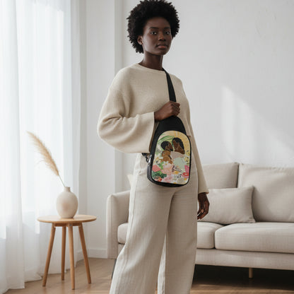 Afro Couple Love Graphic Chest Bags