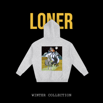 Medieval Themed Oversize Fleeced Hoodie, Knights and Dragon Fans