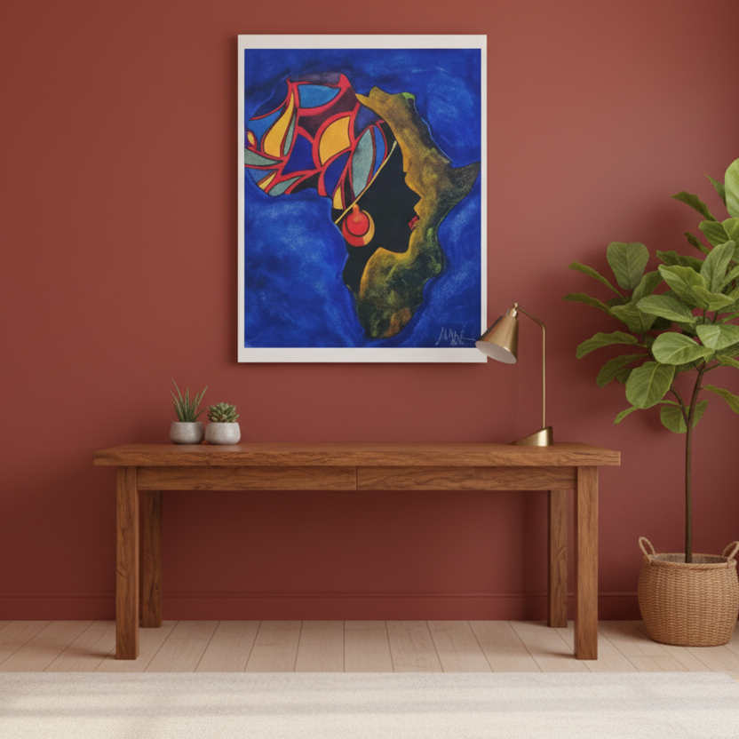 Ethnic Wall Art - Abstract Africa Map Painting on Canvas, Detailed Handcrafted Continent Illustration Teespring