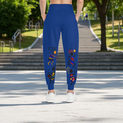 Handcrafted Afro Music Cartoon Art Athletic Joggers, Unisex Sweatpants