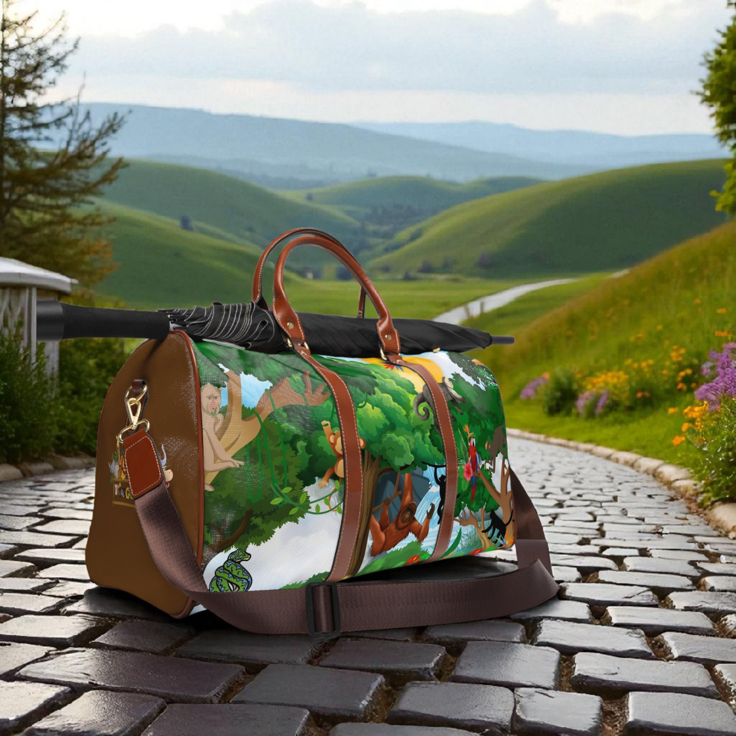 Vibrant Jungle Waterproof Travel Bag - Eco-Friendly Adventure Tote