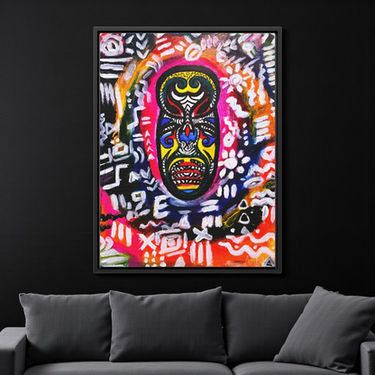 Beautiful Tribal Mask Canvas Art, Multiple Sizes Vertical Frame, Perfect Wall Decor