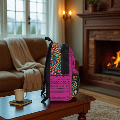 Boho Afro Music Backpack, Music Lover Bag, Cartoon Print Rucksack
