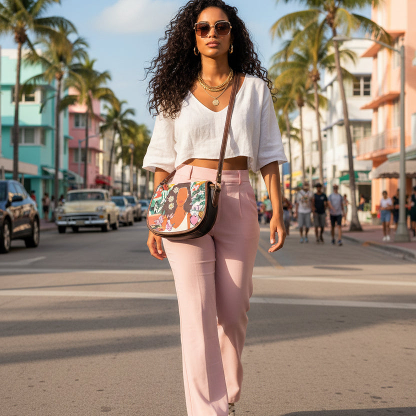 Afro Art and Music Themed  Bag With Single Strap