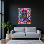 Artisan Tribal Mask Painting on Matte Stretched Canvas, Eco-Friendly Wall Art for Home Decor Printify