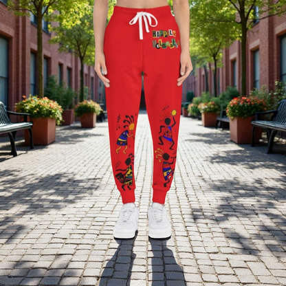 Afro Music Cartoon Art Unisex Athletic Joggers, Handcrafted Jogger Pants, Music Lover Gift