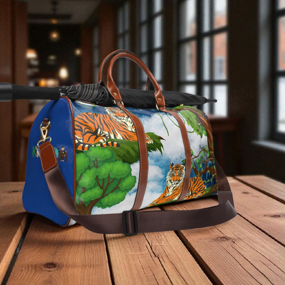 Wildlife Waterproof Travel Bag - Artistic Tiger Design for Adventurers