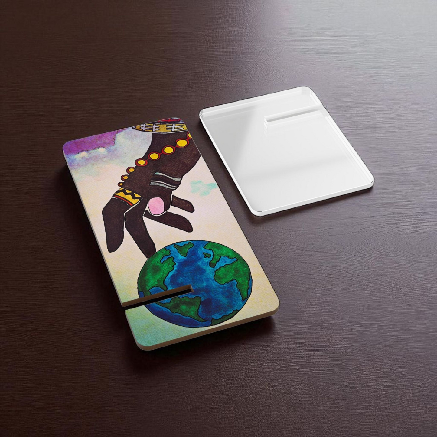 Galactic Art Mobile Display Stand for Smartphones - Hand Designed, Functional Art Piece