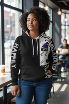 Hand-Drawn Afro Music Motifs Allover Hoodie, Unisex Streetwear for All Teespring