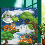 Wild Tiger Nature Wall Art Canvas, Safari Jungle Animal Home Decor Print Printify