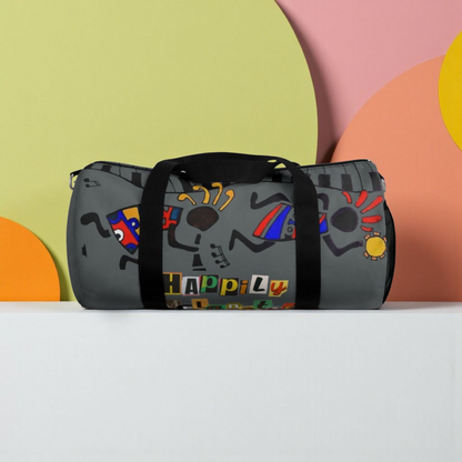 Afro Music Cartoon Piano Art Handcrafted Duffel Bag - Musician Gift, Travel Bag, Music Lover Gym Bag
