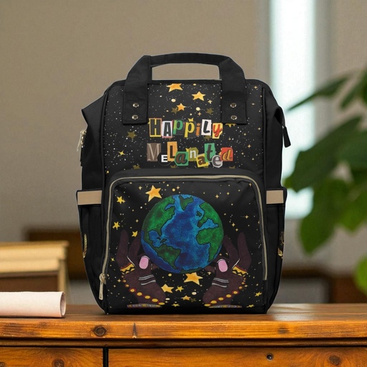Ethnic Cosmic Themed Multifunctional Diaper Backpack - Stylish & Versatile Baby Bag
