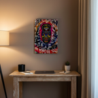 Vibrant Tribal Mask Painting,  Acrylic Print - Authentic Handcrafted Decor Gelato
