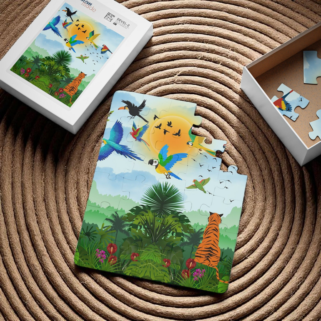 Colorful Jungle Adventure Puzzle for Kids – 30 Pieces – Fun Learning Activity Printify