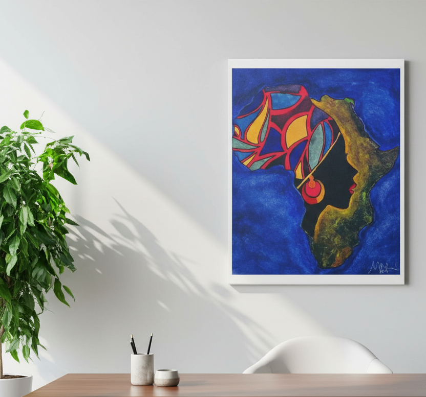 Ethnic Wall Art - Abstract Africa Map Painting on Canvas, Detailed Handcrafted Continent Illustration Teespring