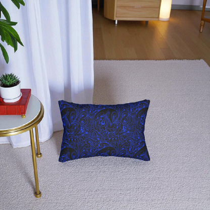Floral Spun Polyester Pillow, Home Decor Cushion, Botanical Lumbar Throw