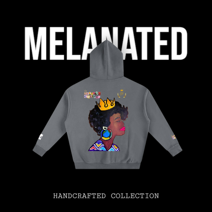 Crowned Black Woman Art Graphic Unisex Oversize Fleeced Hoodie