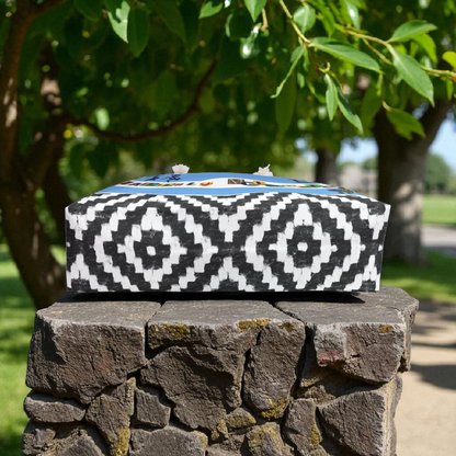 Handcrafted Ethnic Music Art Weekender Bag - Oversized, Durable Tote with Rope Handles