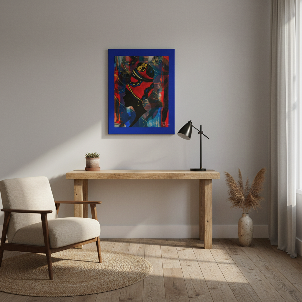 Abstract Ethnic Canvas Wall Art - Hand Drawn African Woman Illustration Teespring