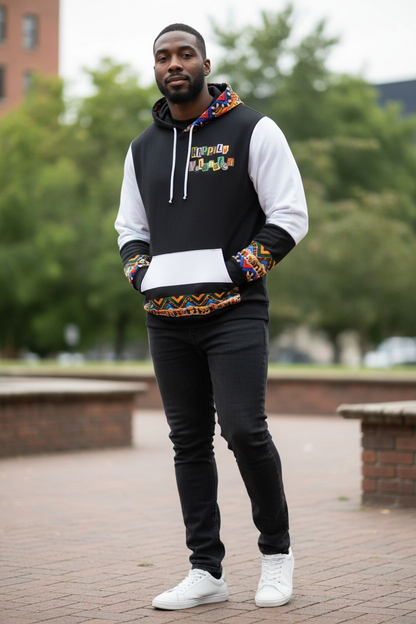 Handcrafted Ethnic Patterned Unisex Hoodie, Artisan Tribal Design