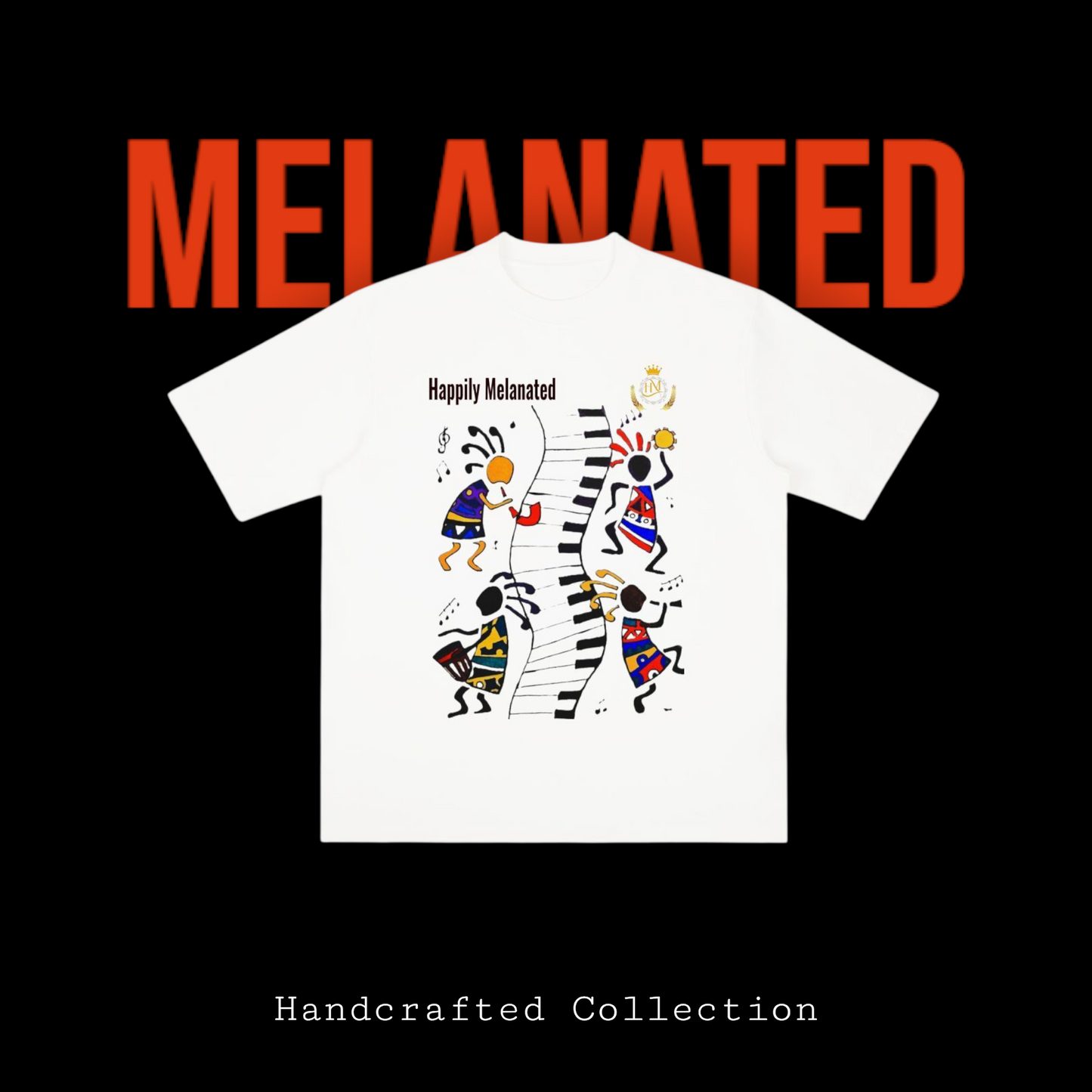 Afro Music Cartoon Graphic Unisex T-shirt, Vintage Wash Drop Shoulder T-shirt